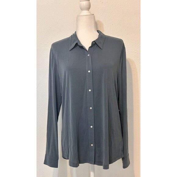 NWT Lucky Brand Women Size L Blue Button-Up Cardigan Capsule Wardrobe Office - Picture 1 of 10